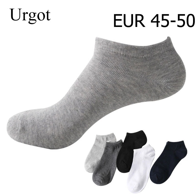 Urgot 10 Pcs=5 Pairs Men&#39;s Cotton Socks Large Big Plus Size 45,46,49,50 Business Ankle Socks Classic Sox Meias Calcetines Hombre