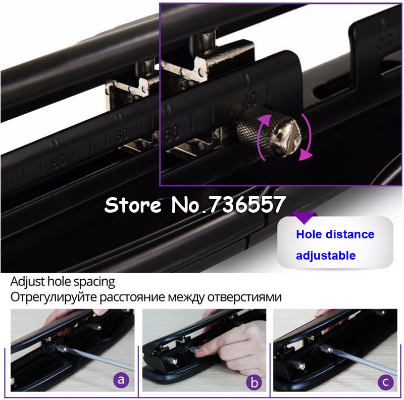 Metal 4 Hole Punch дырокол Adjustable A2 A3 A4 Paper Cutter Puncher Scrapbooking DIY Tools School Office Binding Stationery