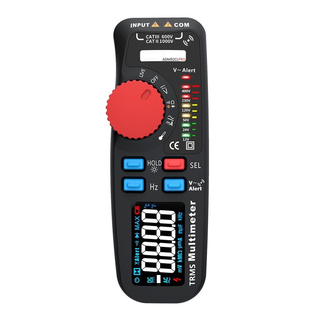 Digital Multimeter Tester - TRMS Dual Mode - Voltage Current Resistance Frequency Meter ADM92CL PRO