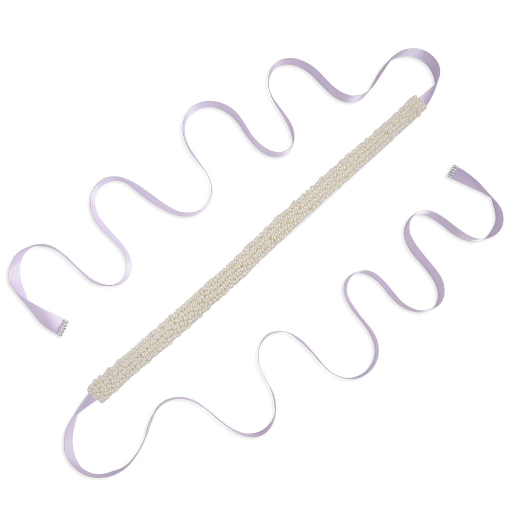 TRiXY S204 de boda de las mujeres cinturones de fajines con cuentas de de noche vestido de novia cintura faja nupcial Correa: lavender