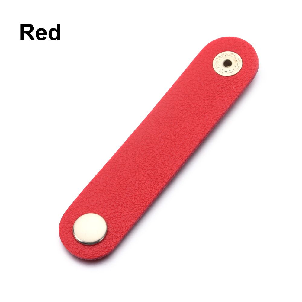Cable Organizer Leather Wire Binding Data Cable Tie Management Bobbin Winder Marker Holder Tape Lead Straps Cord Holder: Red