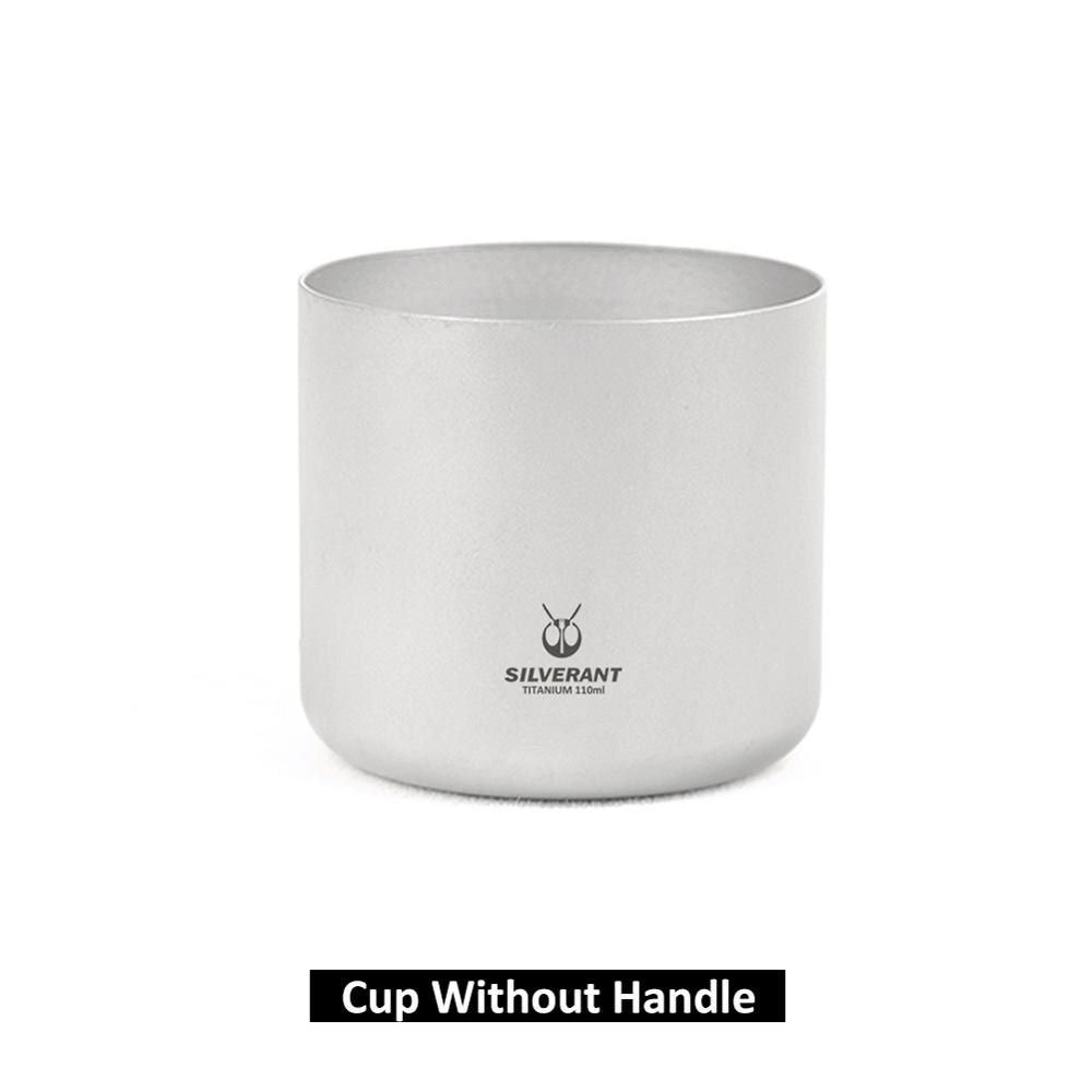 Silverant Caneca de café de titânio 110 ml copo de parede dupla condensar recipiente de café com alça de titânio para acampamento ao ar livre: 110ml Mug