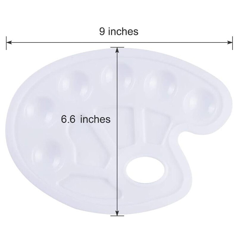 10 Pcs Wit Plastic Verf Lade Paletten Met Tien-Goed Duim Gat Voor Schilderen Party, diy Ambacht En Kunst Schilderen