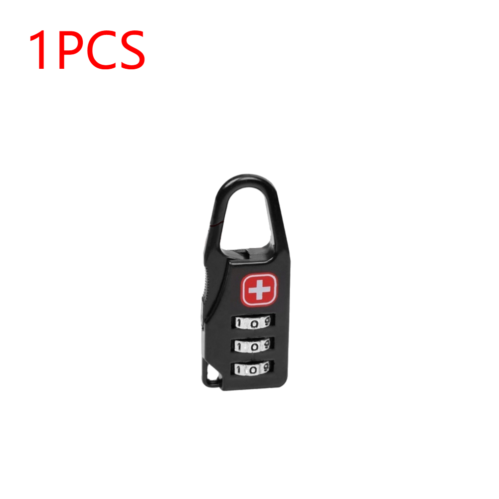 Outdoor Backpack Handbag Zipper Lock Anti Theft Portable Mini Combination Code Number Lock for Travel Backpack Accessories: Red