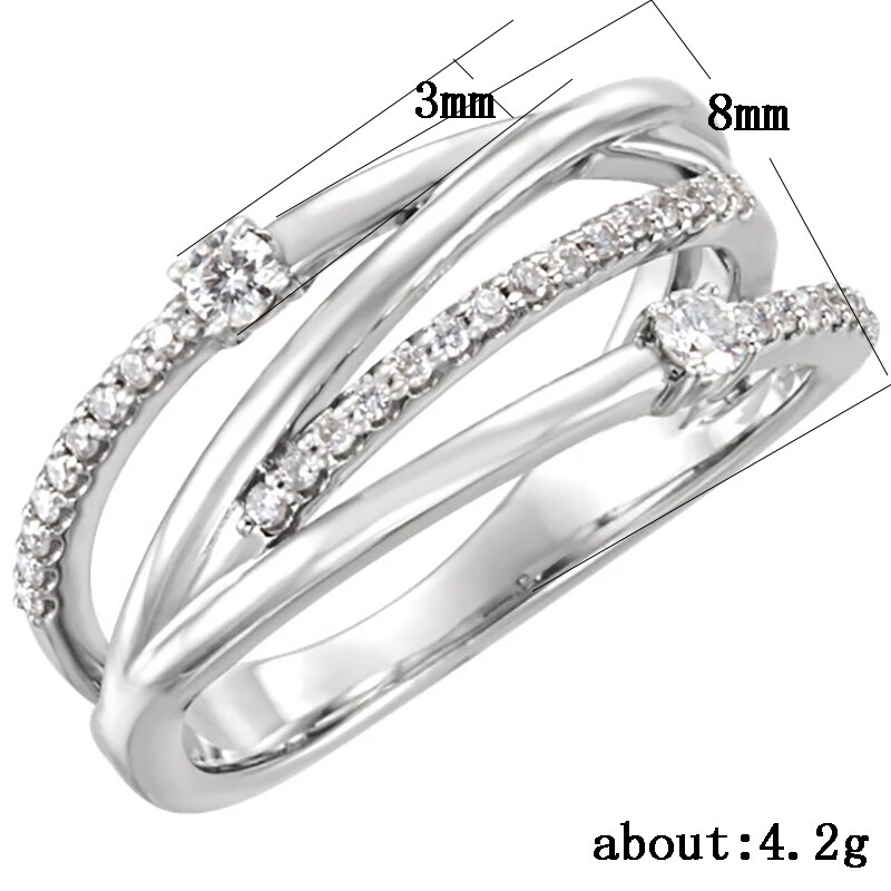 Huitan Luxury Dazzling Cross Micro Paved CZ Stone Delicate Women Ring Wedding Ceremony Party Love Finger Ring Jewelry