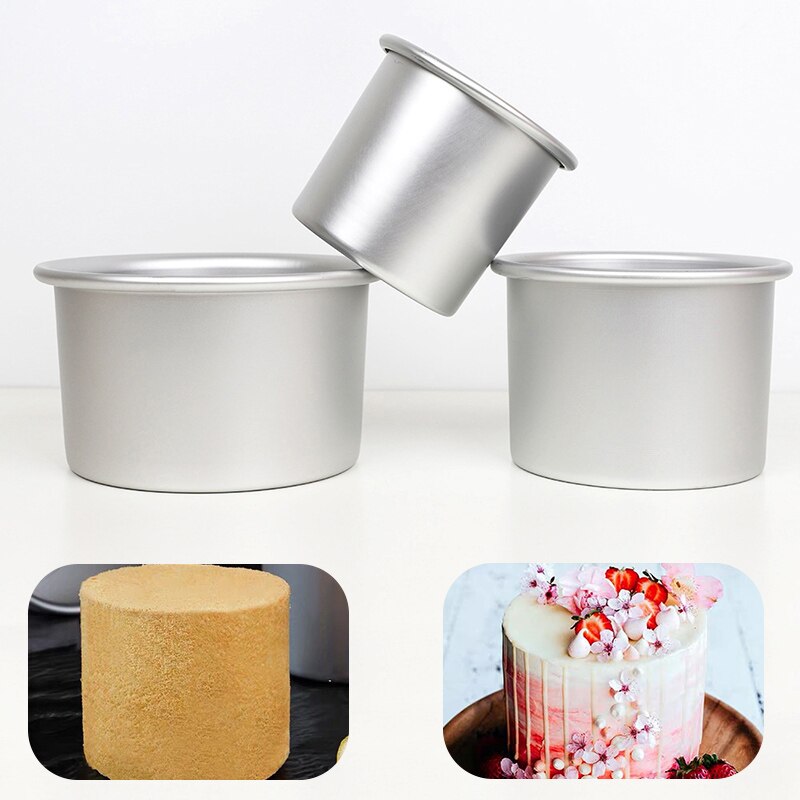 4/6/8 Inch Round Cake Pan With Removable Bottom Aluminum Alloy Bread Chiffon Cake Mold Baking Pan Pastry Tools