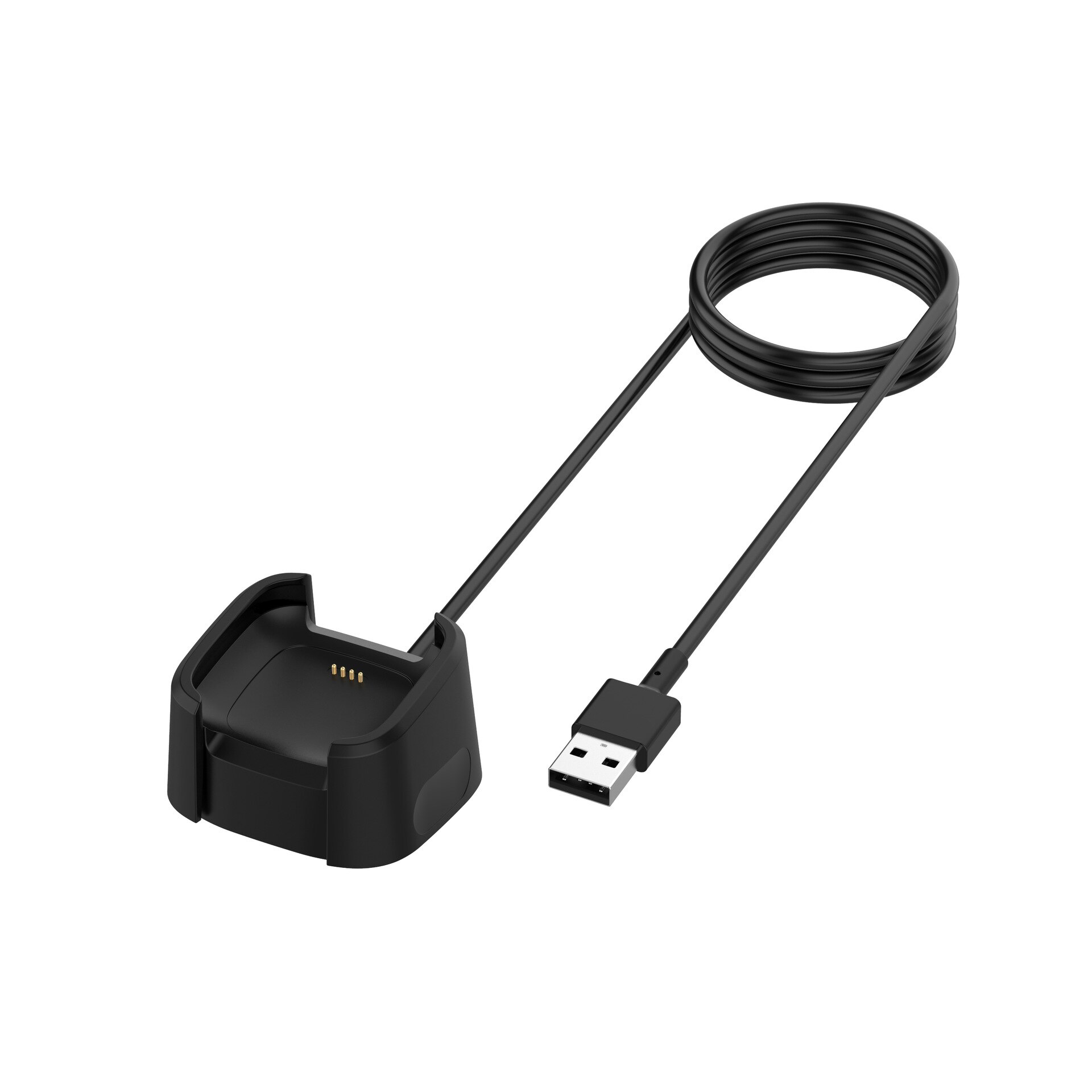 Chargeur USB pour Fitbit versa 2 versa lite/versa, câble de chargement, accessoires de montre intelligente, adaptateur de station de charge: versa2 black