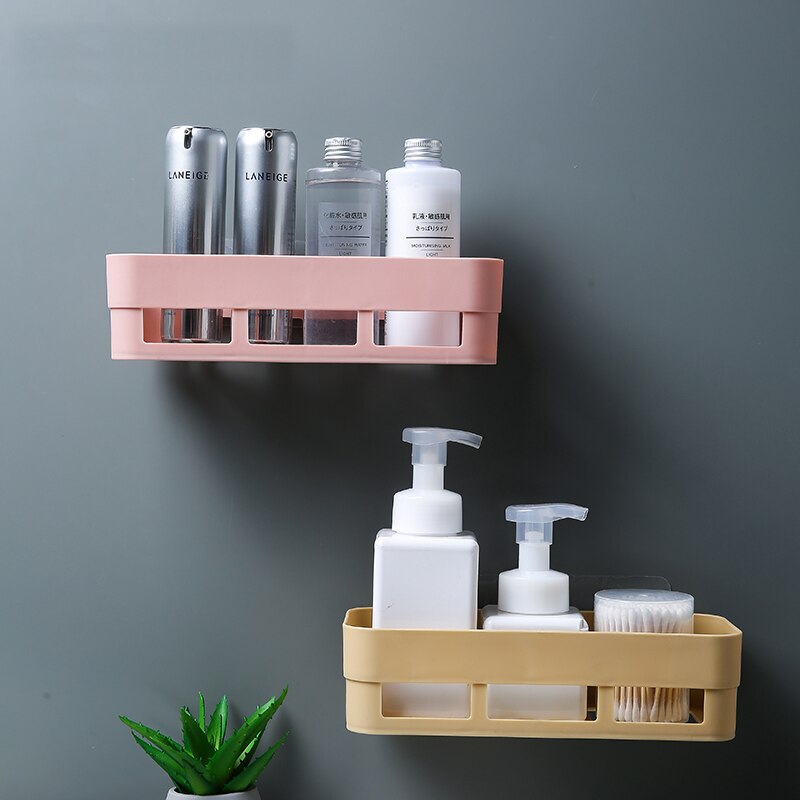Bathroom Accessories Storage Shelf & Rack Waterproof Floating Shelf Home Decoration Kitchen Free Punching Wall Hanging H1148