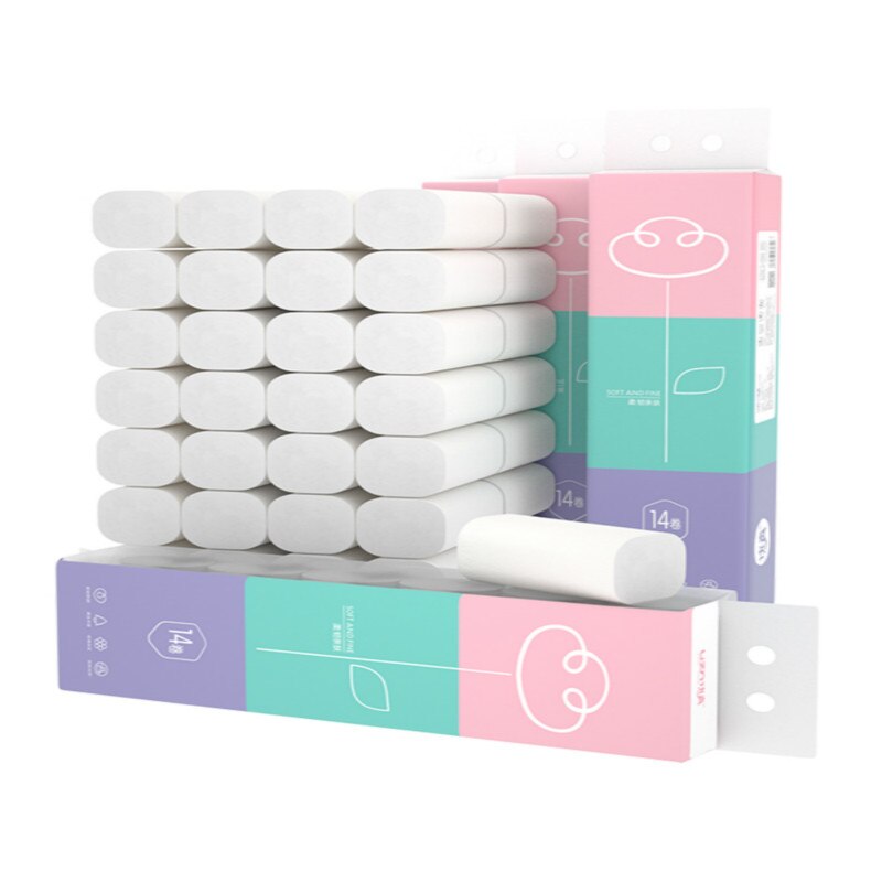 42 Rolls Plant Protection Coreless Roll Paper Toilet Paper Household Affordable Toilet Toilet Paper Bung Fodder Whole Box