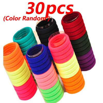 30 sztuk cukierki fluorescencyjne kolorowe włosy posiadacze wysokiej gumy opaski dla dzieci gumki robić włosów akcesoria dziewczyna kobiety krawat guma i wiosna: 30szt styl 3