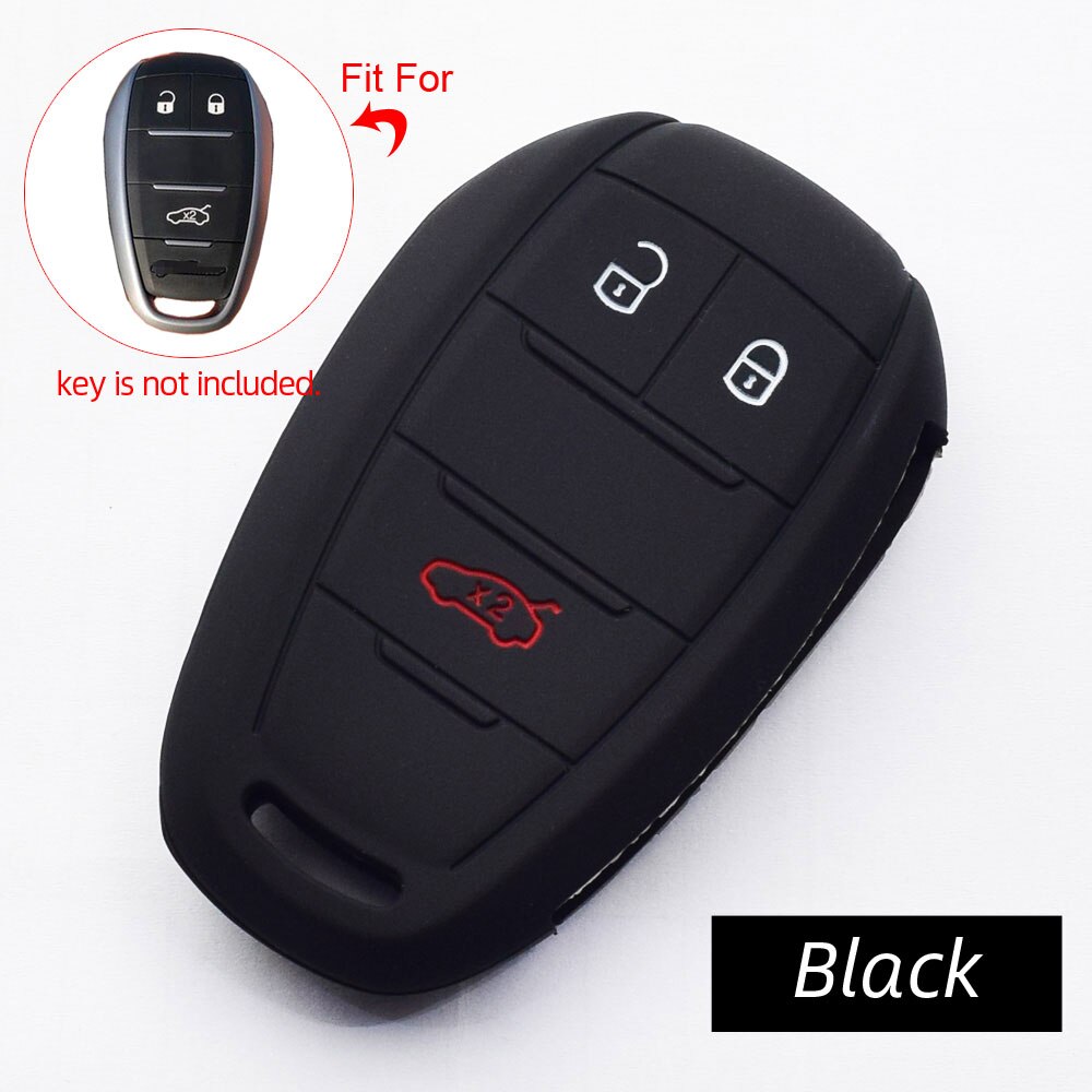 Coque de protection en Silicone pour clé de voiture Alfa Romeo Giulia Stelvio, étui souple pour télécommande intelligente à 3 boutons,: black