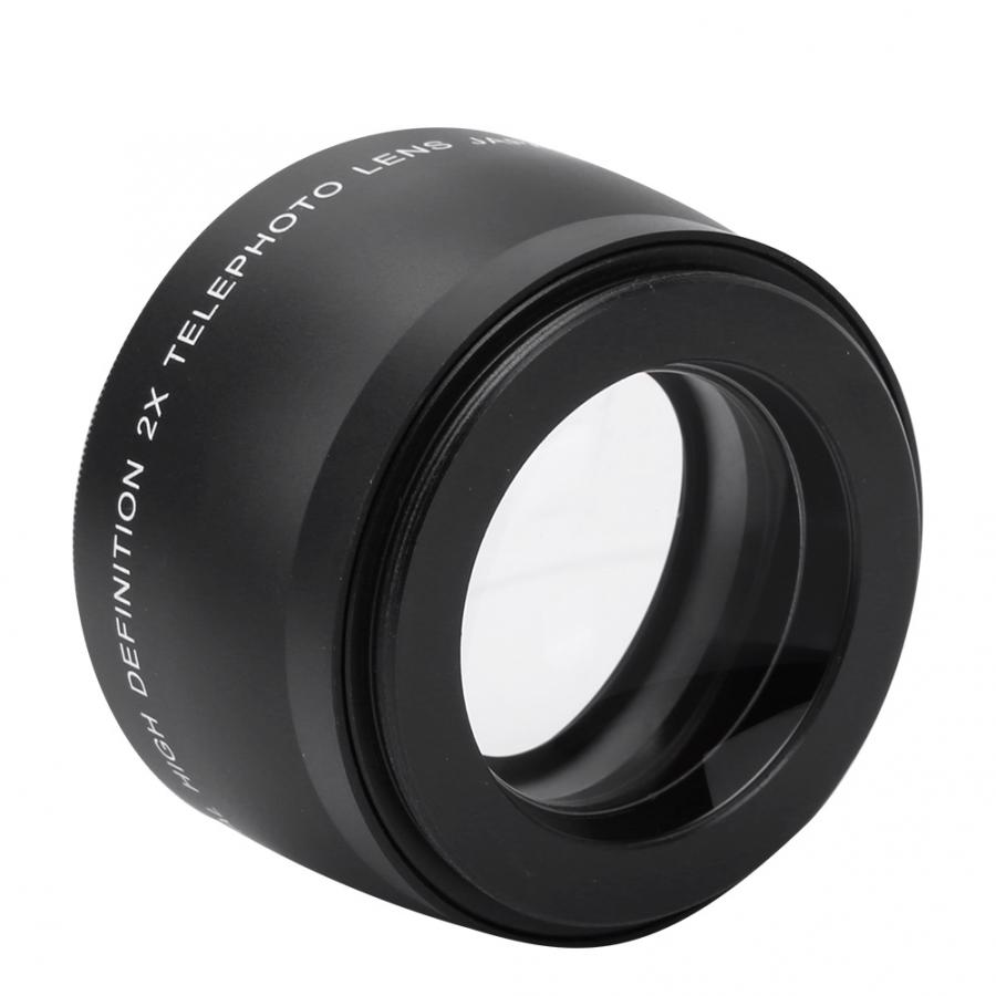 Unité de téléobjectif 55mm 2X grossissement HD téléobjectif convertisseur pour caméra de montage 55mm