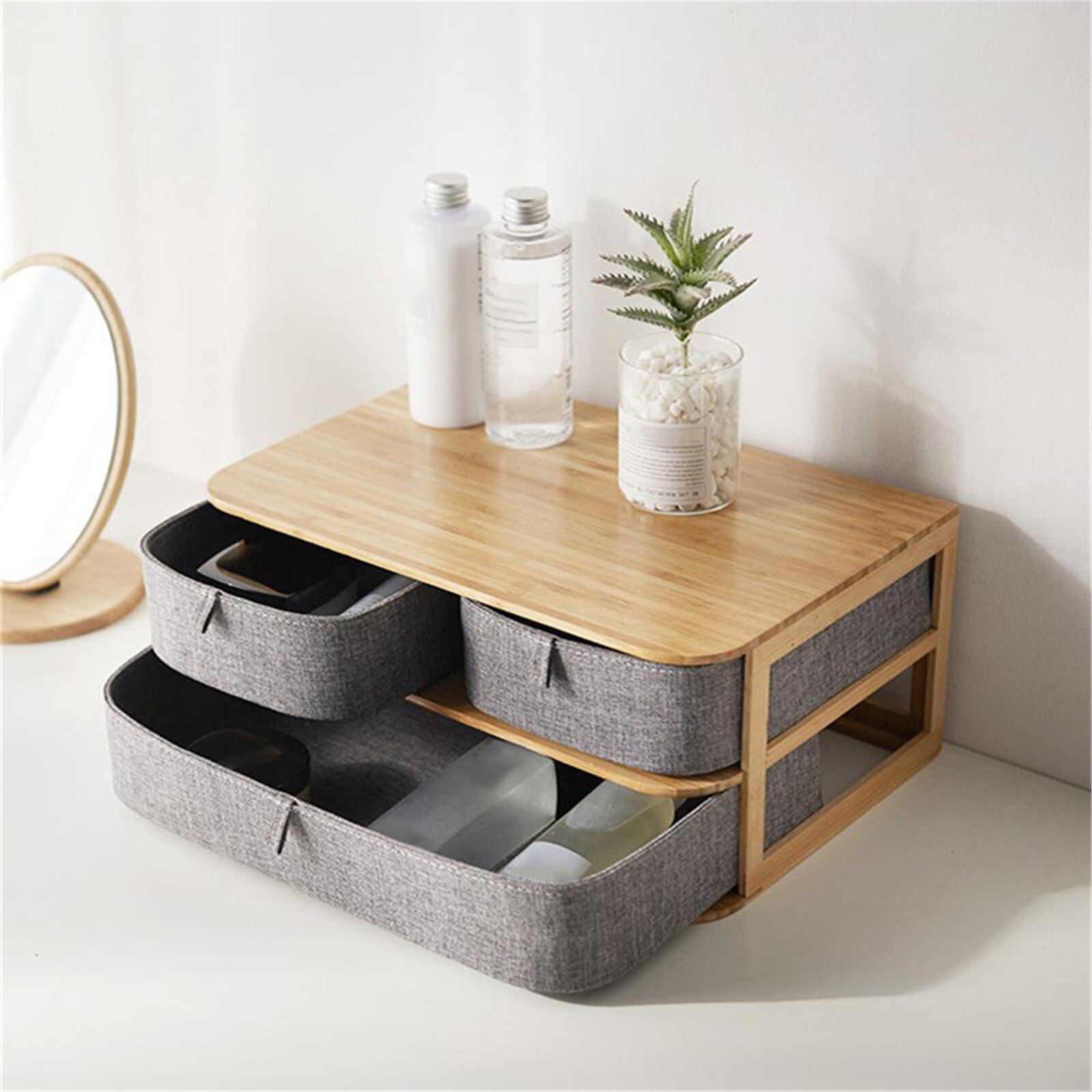 Multi-layers Wooden Organizer Cloth Wardrobe Storage Drawers Underwear Divider Box Clothes Cabinet Closet Case Home
