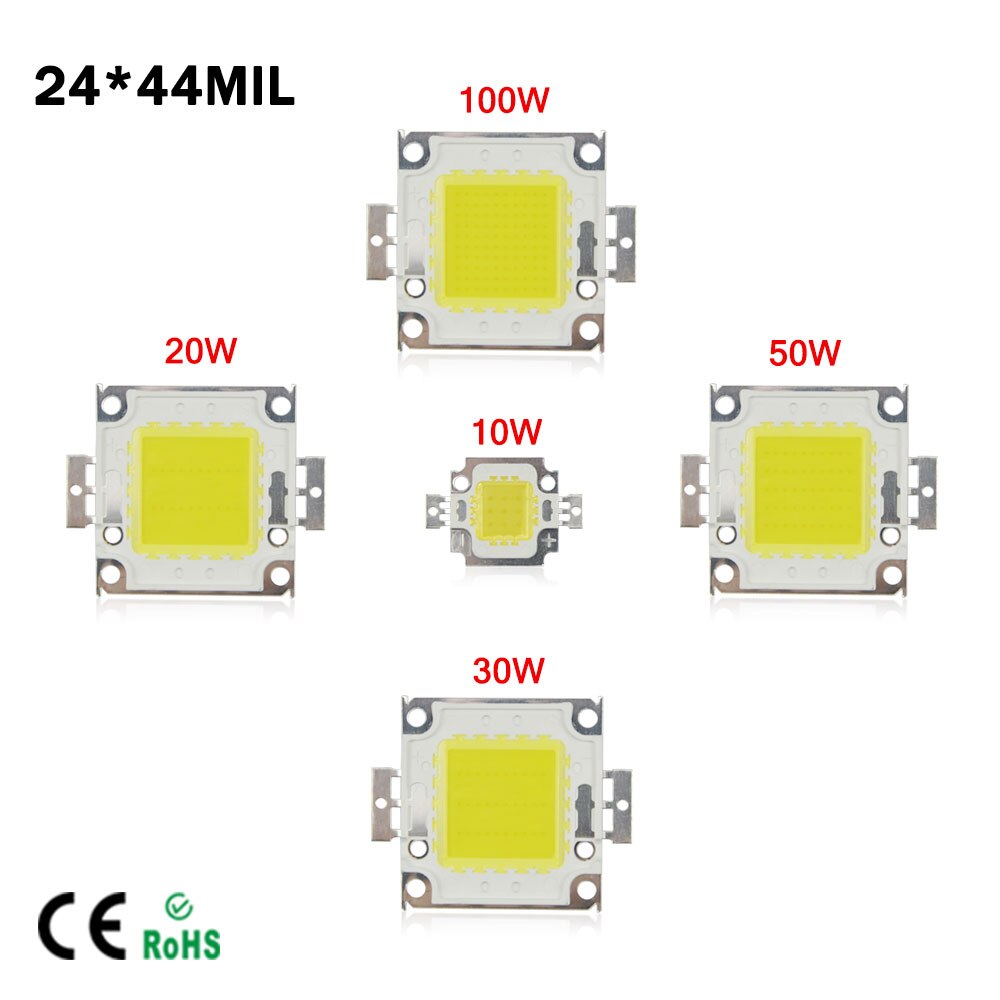 Led chip leds diy led lampe lyskildematrix til spot led spotlight projektør 10w dc 9-12v 20w 30w 50w 100w 30-36v