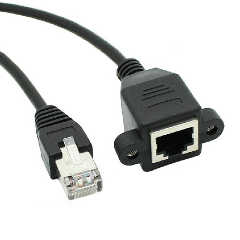 Network Extension Cable RJ45 Male to Female Screw Panel Mount Ethernet LAN Network Extension Cable Computer Accessories: Default Title