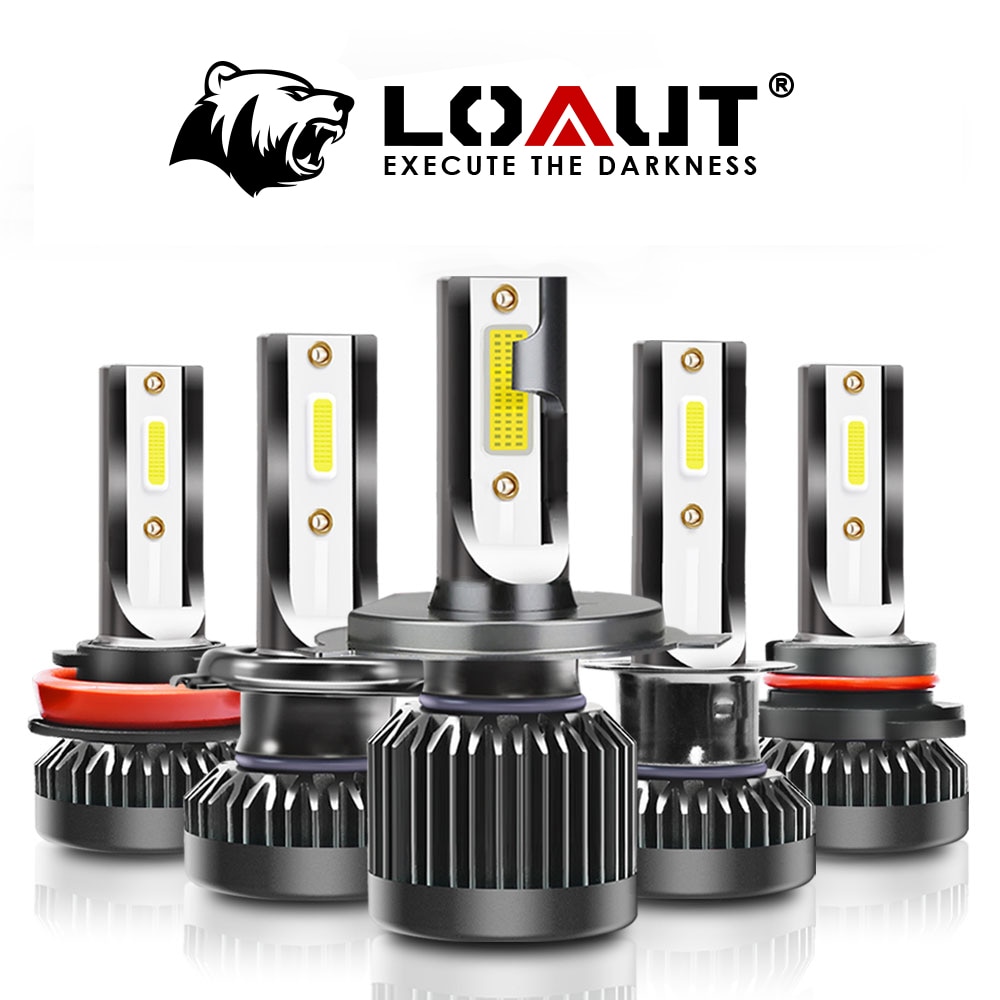 LOAUT Mini Voiture Phares LED H7 H4 H11 H1 H8 H9 9005 HB3 9006 HB4 9012 Antibrouillards Lampe Auto Ampoules 60W 12000LM 12V 24V