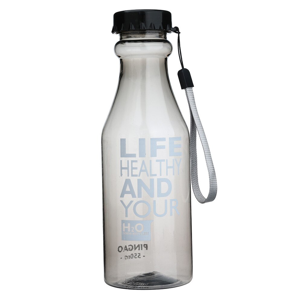20% wasser flasche Unzerbrechlich draussen Sport Reise Tragbaren Leck-beweis Radfahren Camping Wasser 550ML Zubehör: Schwarz 