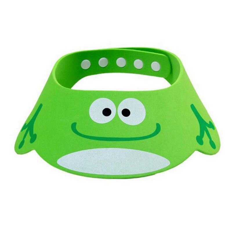 Kids Bath Visor Hat,Adjustable Baby Shower Cap Protect Shampoo, Hair Wash Shield for Children Infant Waterproof hair cap: Green