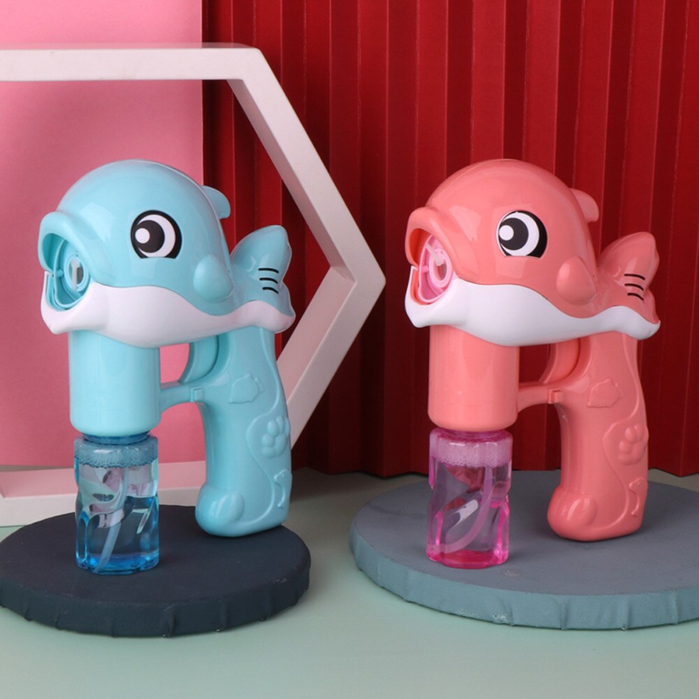 Automatische Delfin Bubblemachine Karikatur Spielzeug draussen Mit Lichter Und Musik freundlicher Seife Wasser blasiert draussen Spielzeug Hochzeit Liefert