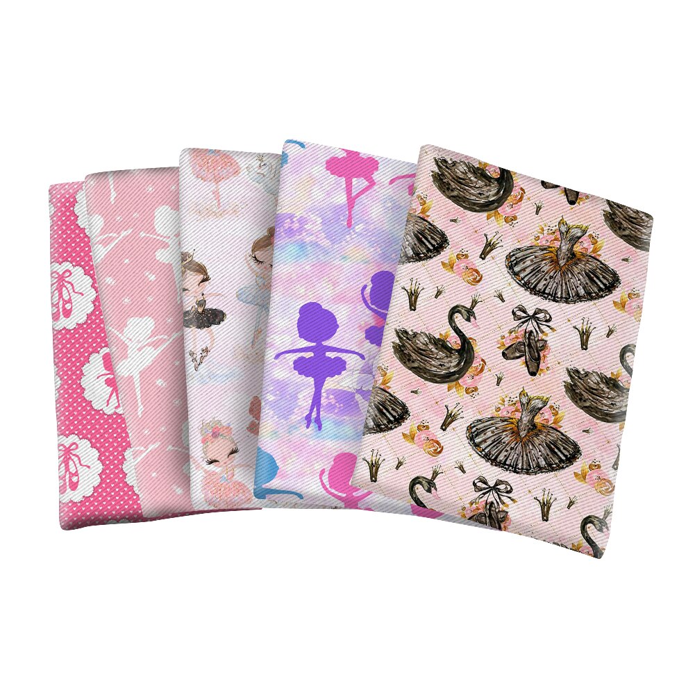 Tissu Kawaii en coton Polyester pour fille, rideau de vêtements pour enfants, housse de coussin, dessin animé, danse de Ballet, bricolage, 50x145CM