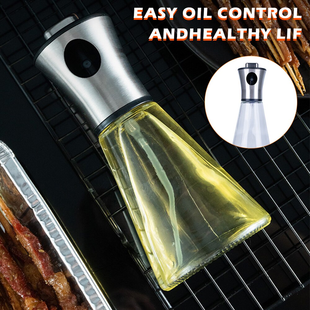 304 Stainless Steel Oil Sprayer 200ml Refillable Olive Oil Dispenser Bottle Sprayer For BBQ Grilling Roasting