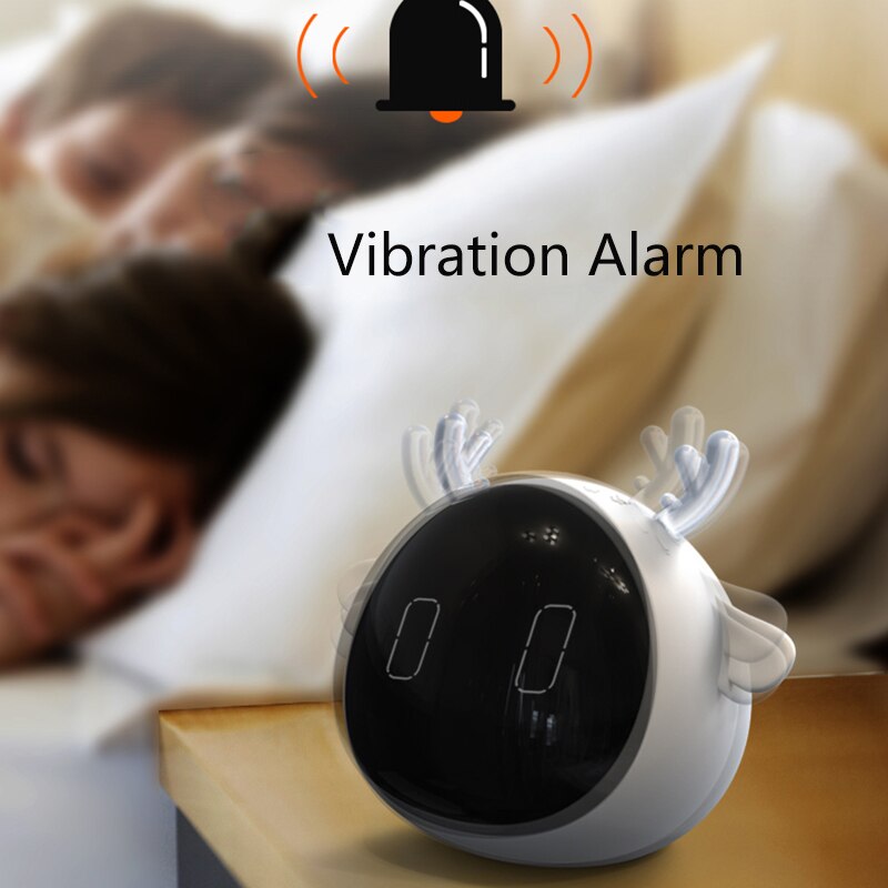 Cute Pet Sheep Deer Alarm Clock Intelligent Colorful Electronic Mini Digita Sleep Kids Desk Table Clock