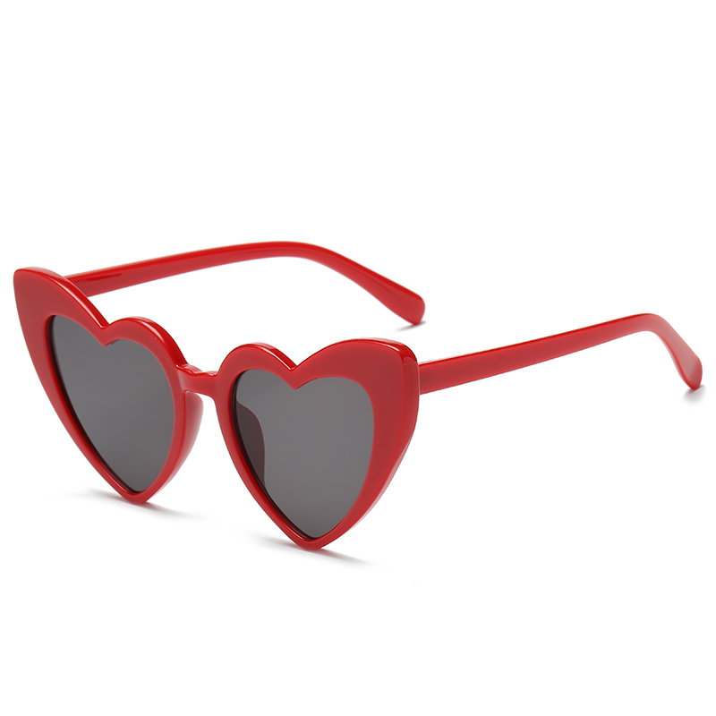 Owl City Heart Sunglasses Women Vintage Red Hearts Shaped Sunglass Ladies Retro Brand Eyewear 90s for Female Shades: Red