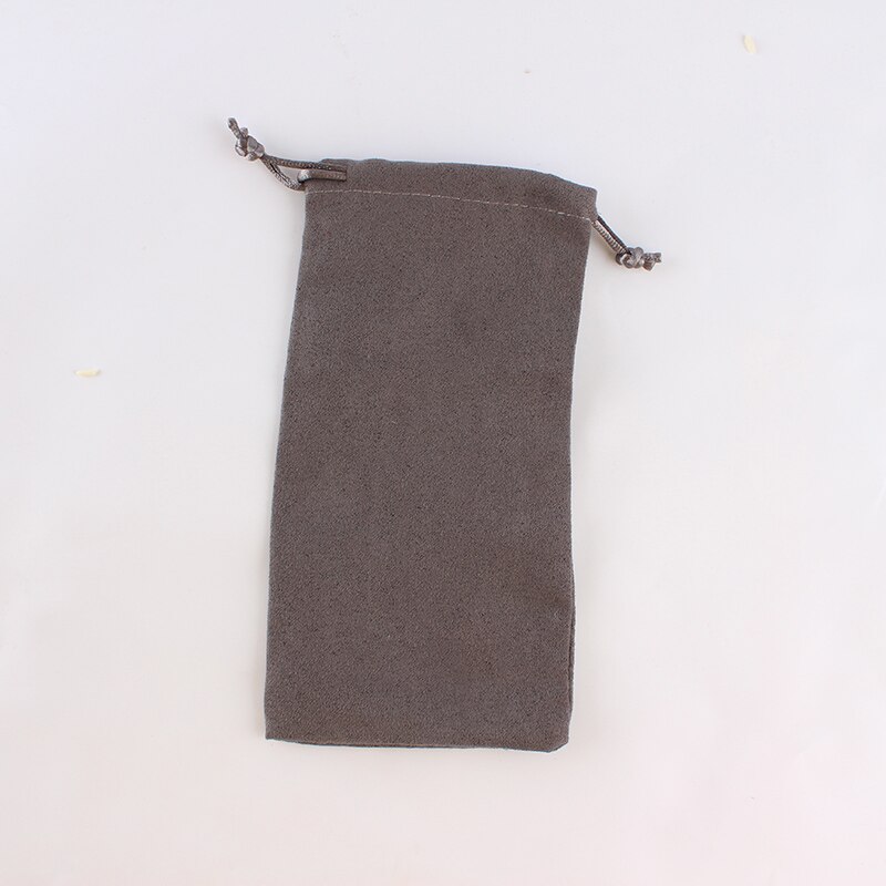 Pochette en daim à cordon de serrage, 10 pièces/lot 9*18cm, couleur mixte, d'usine, petit emballage de bijoux, sac pour téléphone: gray