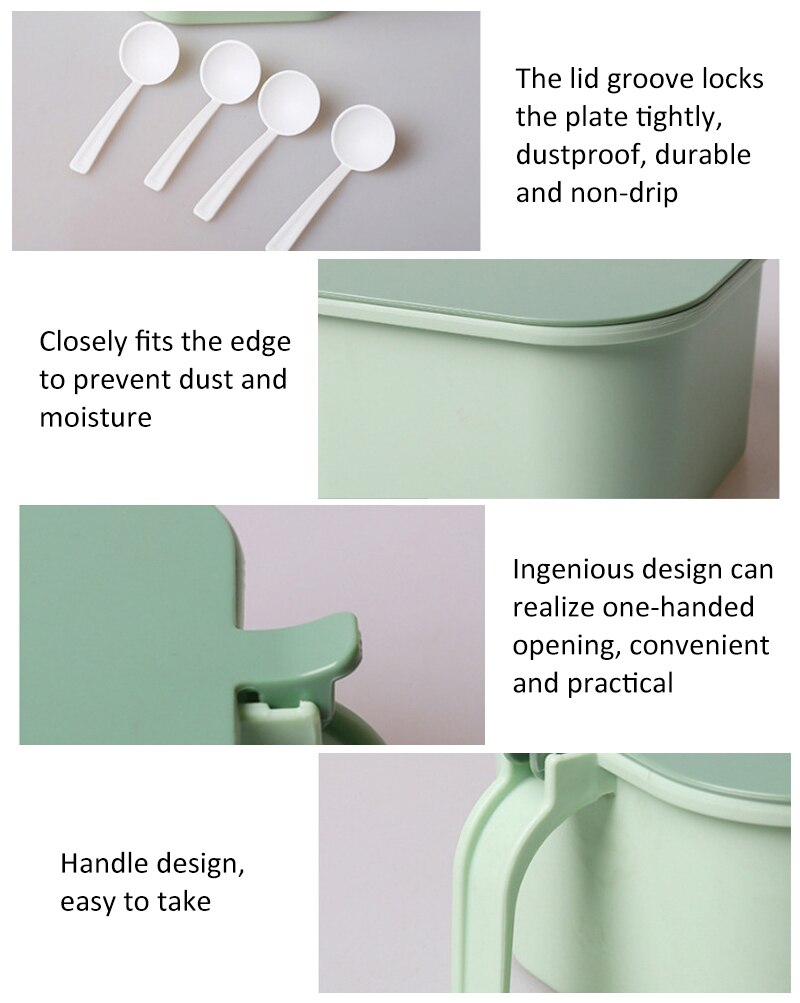 Simple Divided Grid Seasoning Box Kitchen Seasoning Box With Handle Seasoning Pot Pepper Box Home Storage Jar Kitchen Gadgets