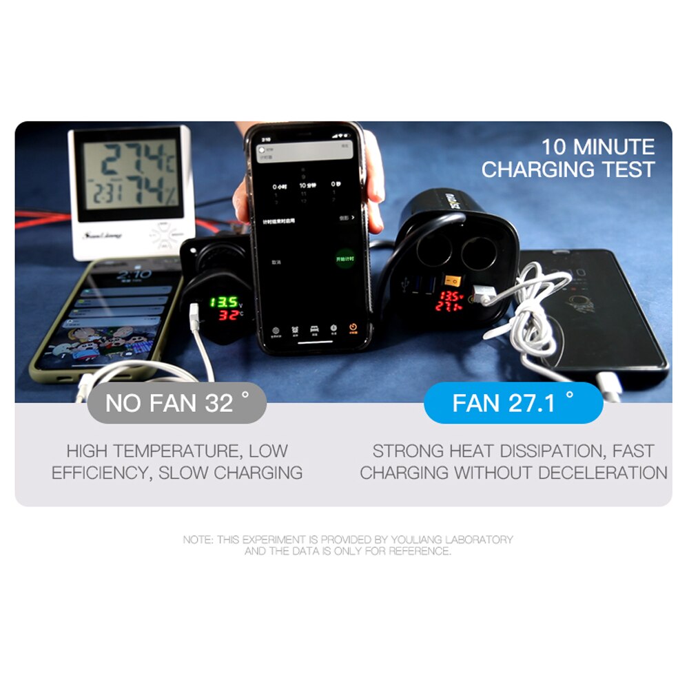 Car Charger Bluetooth Car Fast Charger QC3.0 Dual USB Cigarette Lighter Car Mobile Phone Charging Huawei Xiaomi