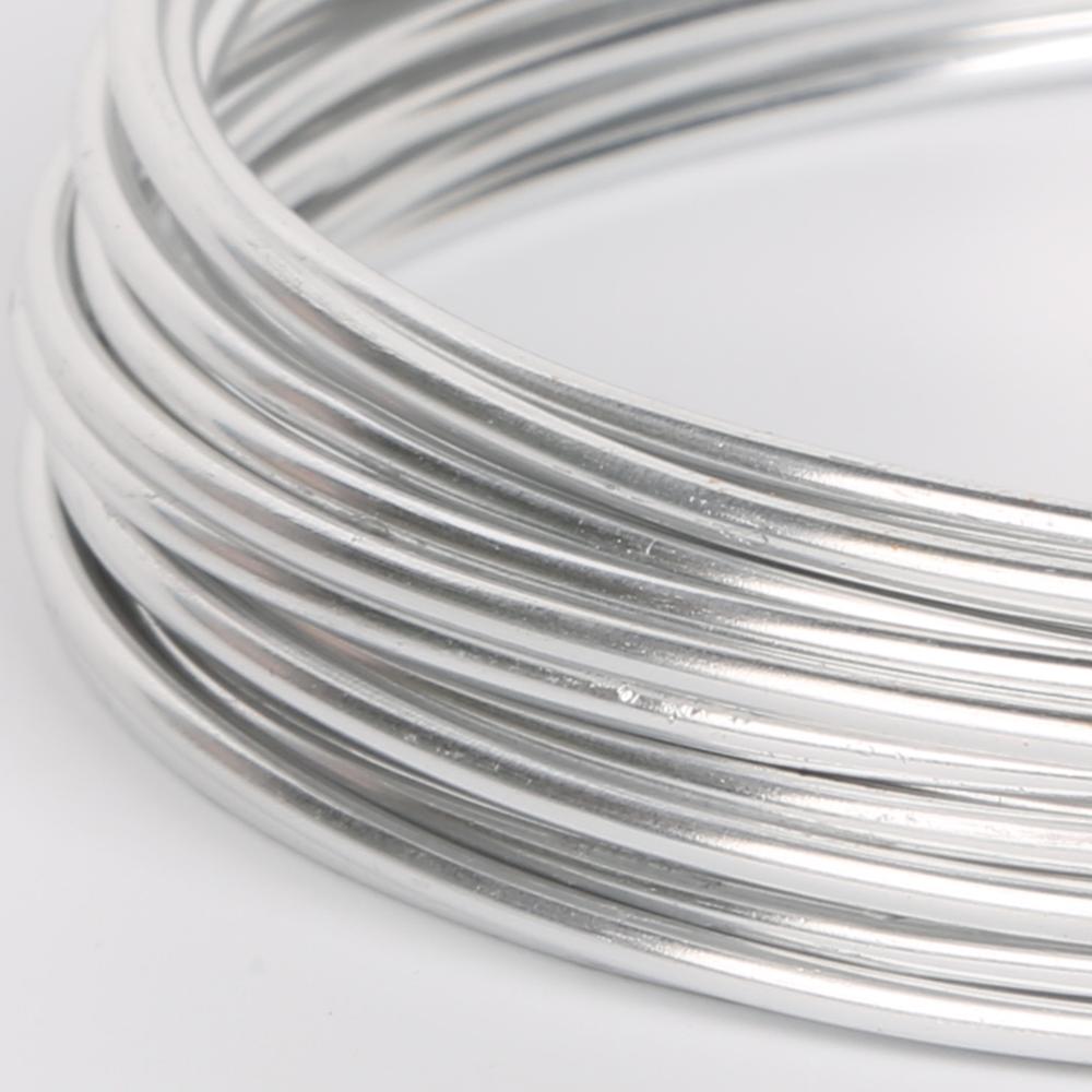 1mm/1.5mm/2. mm /2.5mm 3-10m sølvfarvet anadiseret aluminiumtråd blød diy smykker håndværk alsidig malet aluminium metaltråd: 2mm 5m