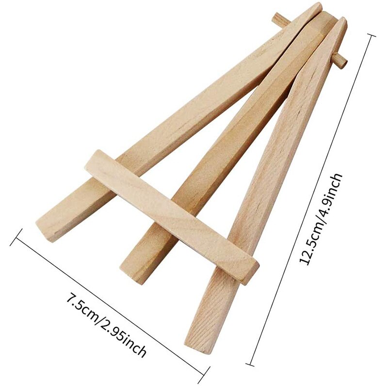 30 Pack 5-Inch Mini Wooden Easels For Displaying Wooden Display Stands, Business Cards, Photos, DIY Crafts, Decorations