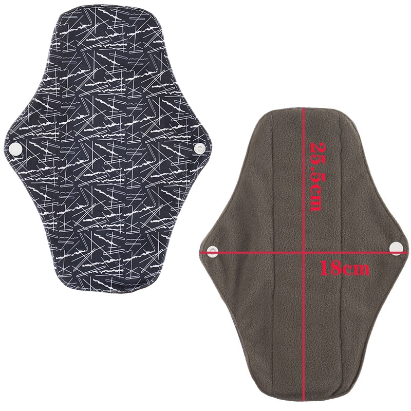 8pcs Bamboo Charcoal Reusable Menstrual Pads For Monthly Women Washable Gaskets Maternity Sanitary Towels Daily Pads 1pc Wet Bag