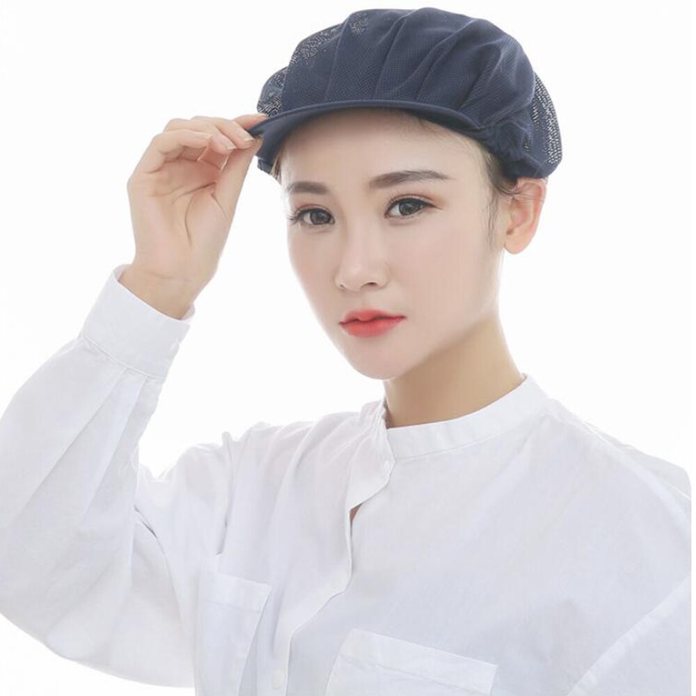 ¡Novedad de ! gorros de Ropa de Trabajo Unisex para trabajadores de fábrica, gorros de malla elásticos para hombres y mujeres, gorros transpirables para servicio de alimentos en almacenes y talleres: Black