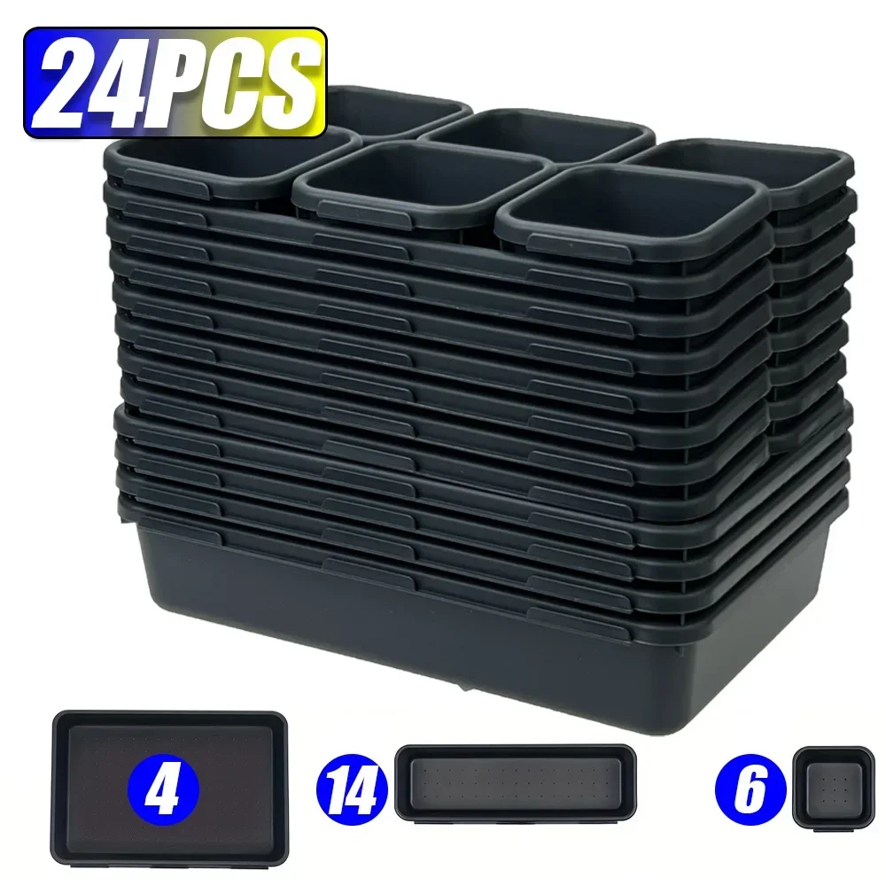 Drawer Organization 8/26/47pcs Tool Tray Tool Box Organizer Tray Dividers Set Workbench Cabinet Bins Tool Chest Garage Hardware: Silver