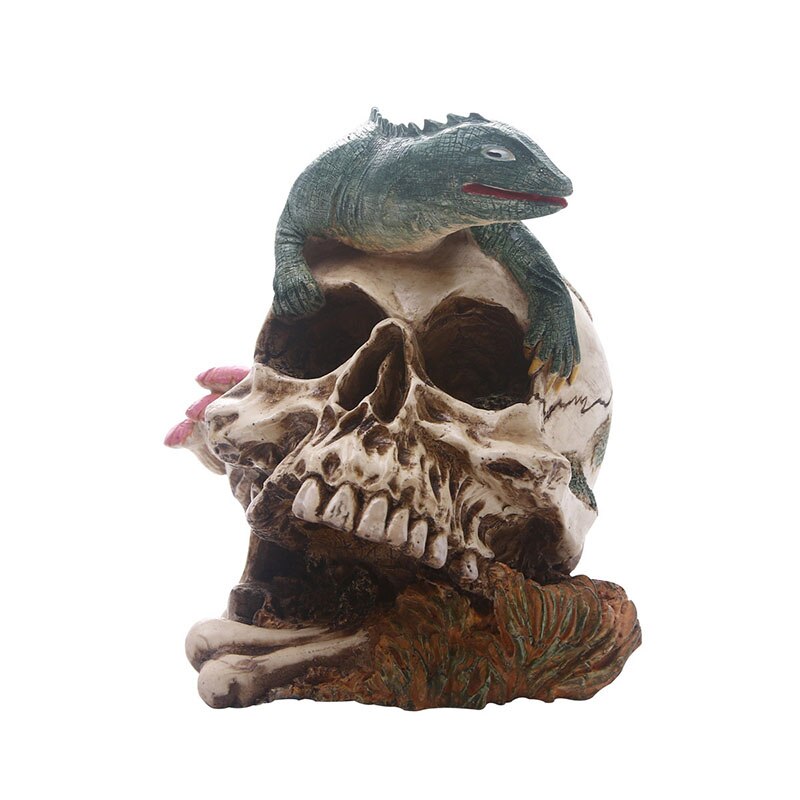 Heymamba harts svart fladdermus mänsklig skalle staty skulptur bevingad orm skalle skelett modell halloween dekoration film rekvisita