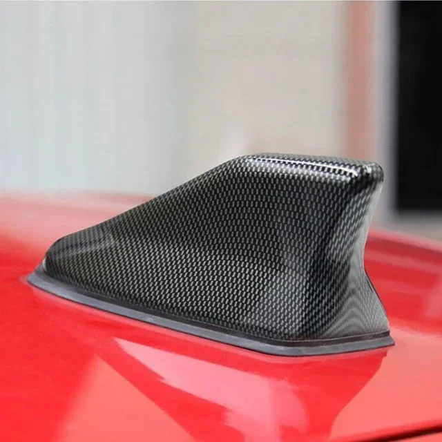 Car Shark Fin Antenna Cover for SUV Truck Universal Carbon Fiber Look Radio Signal Aerials Roof Exterior Accessories Amagi: army green