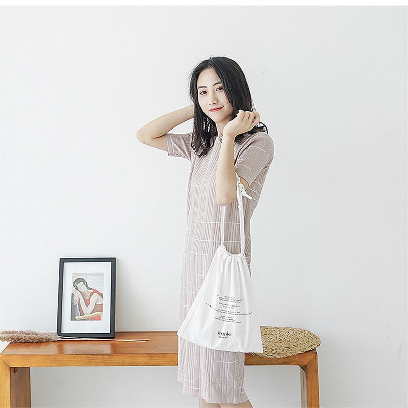 YILE 1 Conjunto (3 pcs) Cordão de algodão Saco Organizador da Viagem Saco de Pulso Casual Impressão Inglês Carta 4 Cores para Escolher a partir de E77