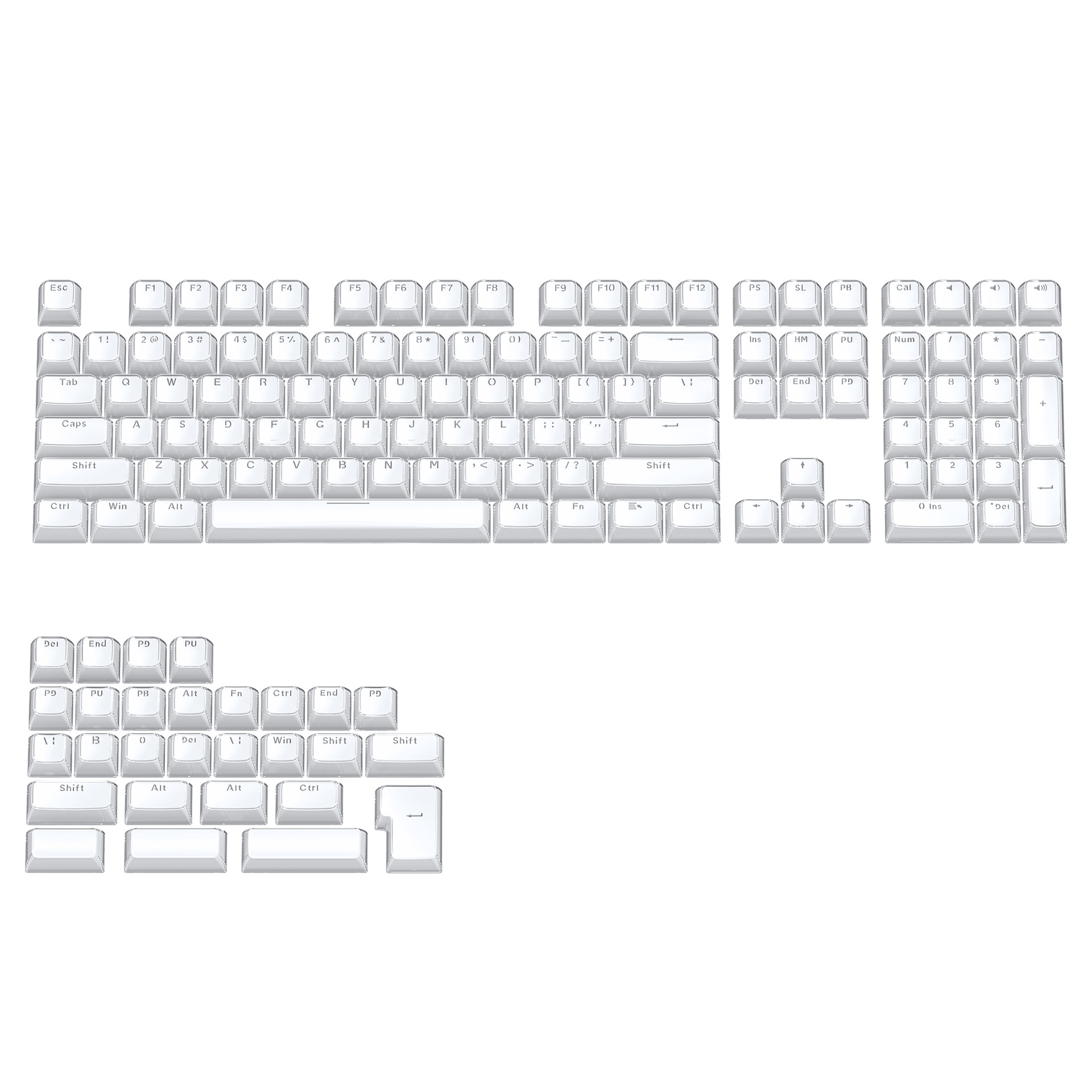 Womier White Crystal Jelly Keycaps Aangepaste zijkant bedrukte Keycaps 113 toetsen OEM-profiel voor Cherry MX Switches Mechanisch toetsenbord: Bronze