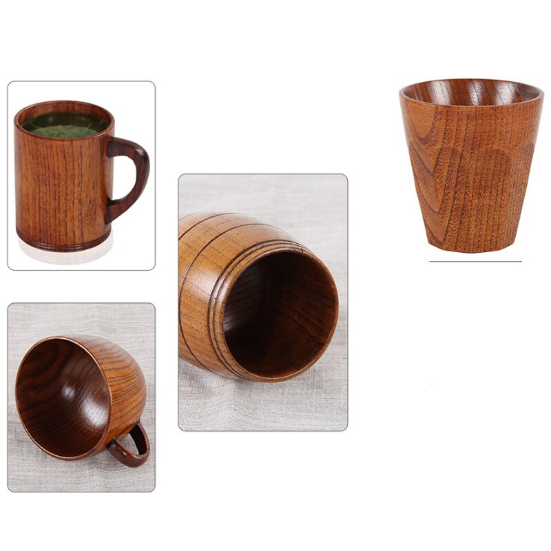 Naturligt trä mugg kaffe vin glas vattenkokare isolering tekopp för familjen te rum bar öl mjölk drinkware