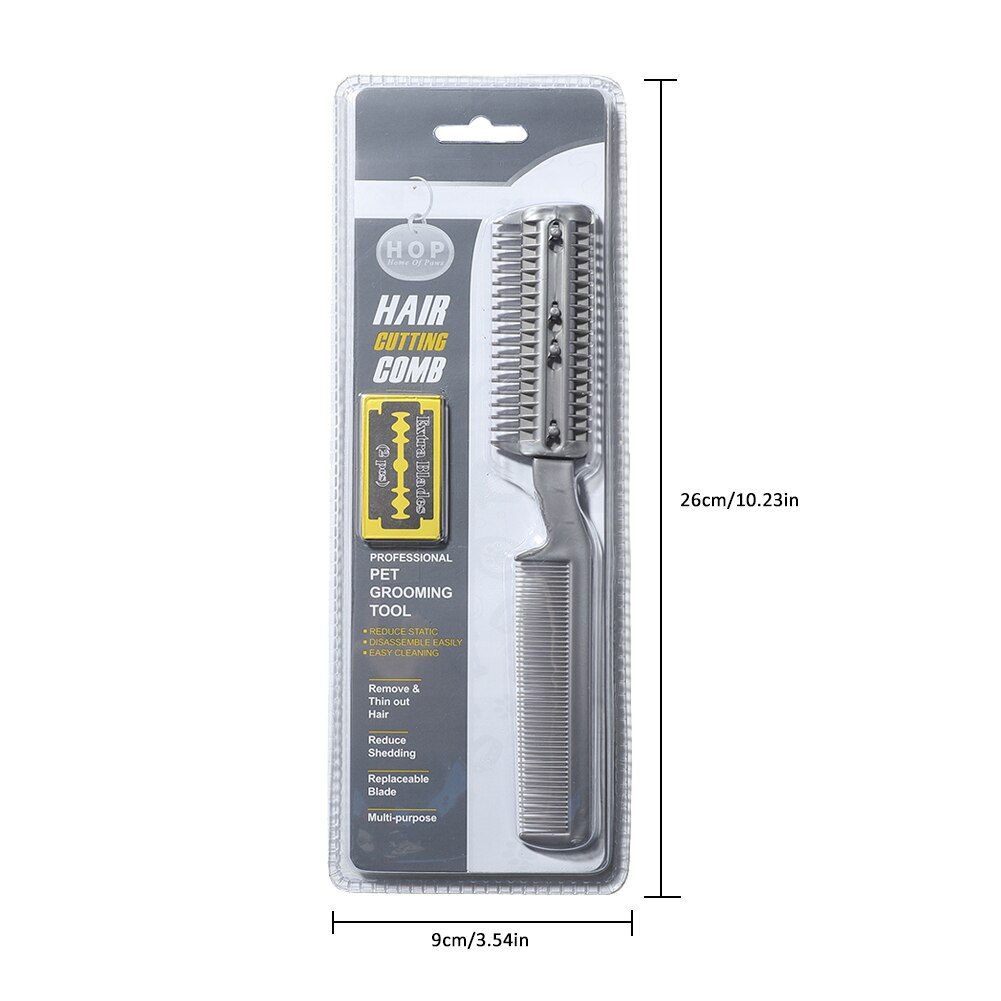 Kam Huisdier Dual-End Haar Trimmer Styler Haar Knippen Kam Kam Voor Trimmen Kat En Hond Haar Reiniging En zorg Met 2 Bladen