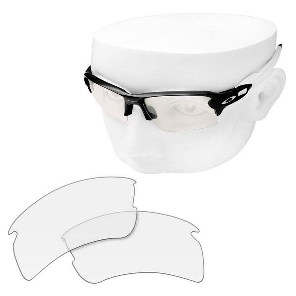 OOWLIT Polarized Replacement Lenses for-Oakley Flak 2.0 XL OO9188 Sunglasses: Clear-Non Polarized