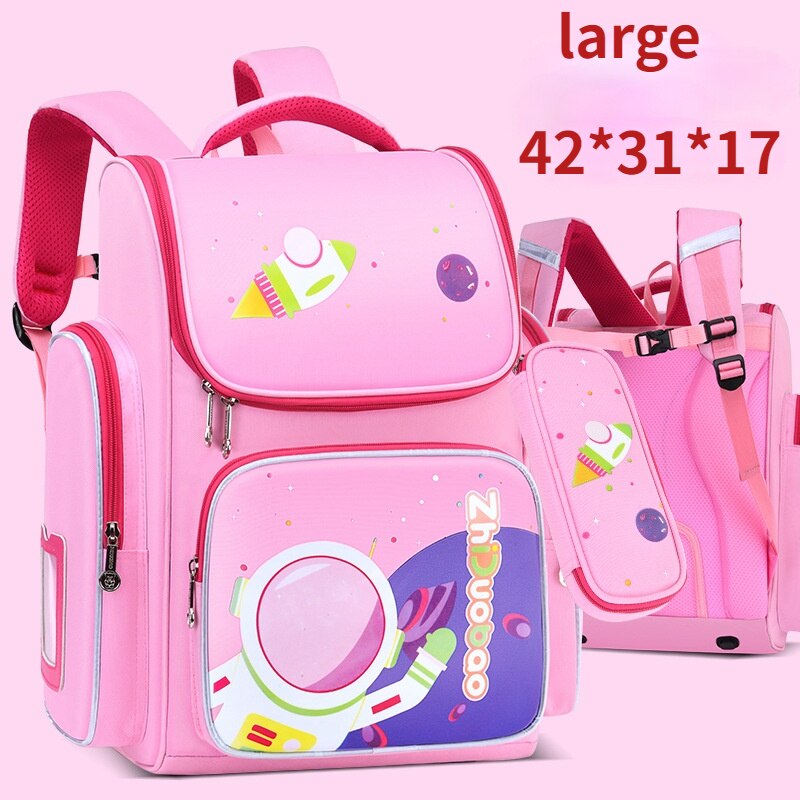 2022 wasserdichte kinderschultaschen für freundlicher, niedliche Karikatur-schultaschen mit federmäppchen, grundschul-rucksäcke, schultaschen für freundlicher, mochilas para: Großes rosa