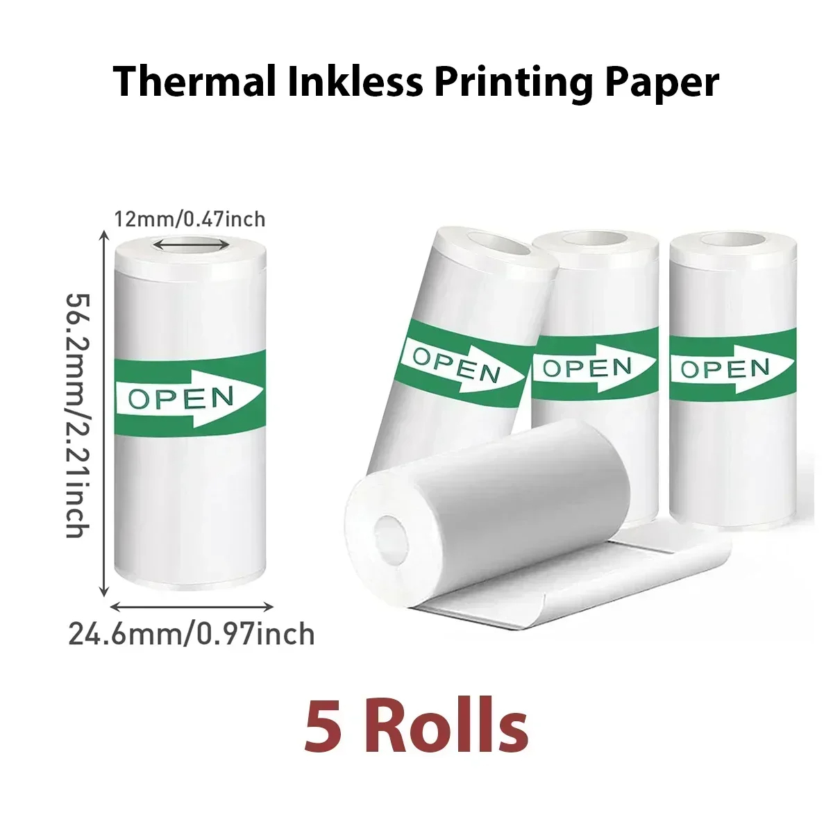 Termisk printerpapir til mini-klistermærke-kvitteringsprinter bærbar bluetooth-lommeprinter hvid farve klæbrig gennemsigtig papir: Blå