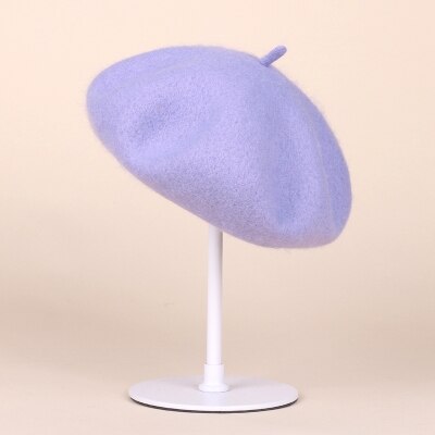 13 farver 100%  australien uld fransk baret hat til kvinder britisk stil ensfarvet pige græskar hatte filt baretter kasketter boina femme: Fs833-12