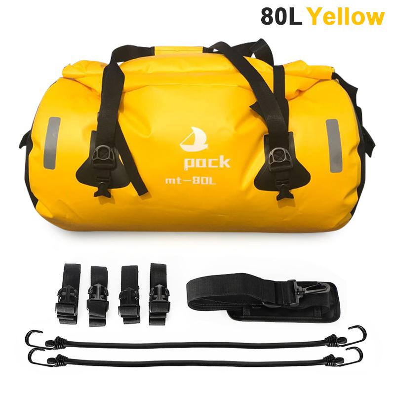 40/80L de natación bolsa seca impermeable bolso para Rafting al aire libre seco equipaje Roll Pack PVC Pack para la playa Kayak de buceo: Black-80L