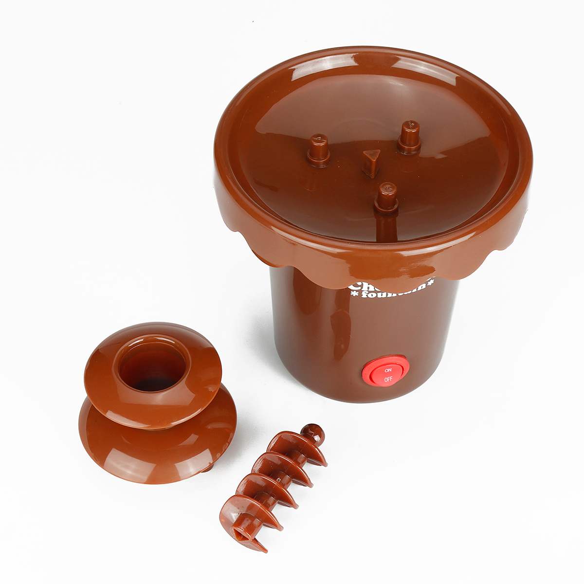 2 Tiers Mini Chocolate Fondue Fountain Party Waterfall Melting Machine for Fruits Marshmallows Cookies Cake Wedding Party