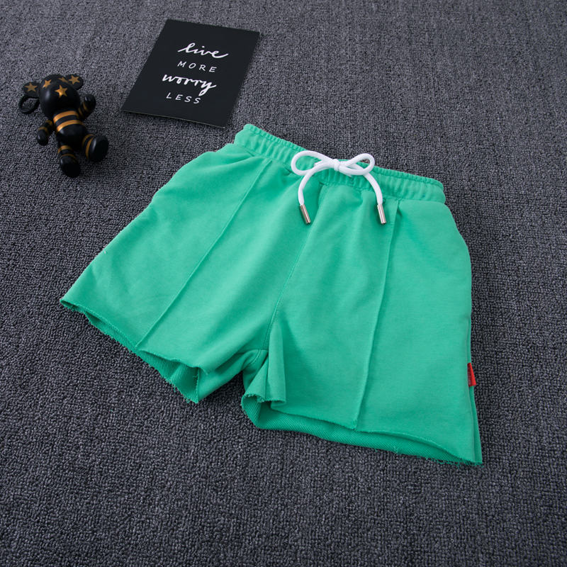 Enfant en bas âge enfants garçons Shorts bébé fille vêtements coton couleur unie pantalon pour adolescent école garçons été Shorts: green / 6