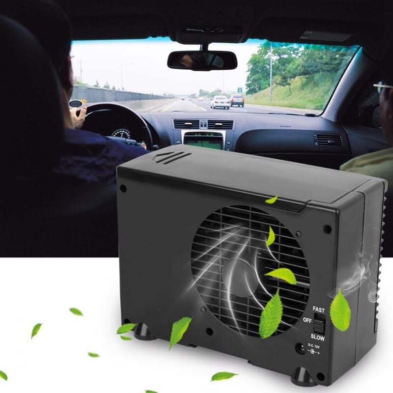 Aire acondicionado portátil de 12V para coche, Mini ventilador de refrigeración, aire acondicionado evaporativo de hielo y agua, color negro