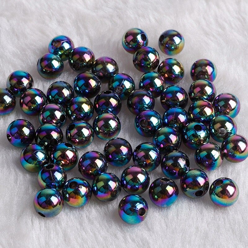 50pcs 8Mm Glass Ball Cream Cattle Small Marbles Pat Toys Parent- Child Beads Console Game Pinball Machine of Bouncing Ball: Black